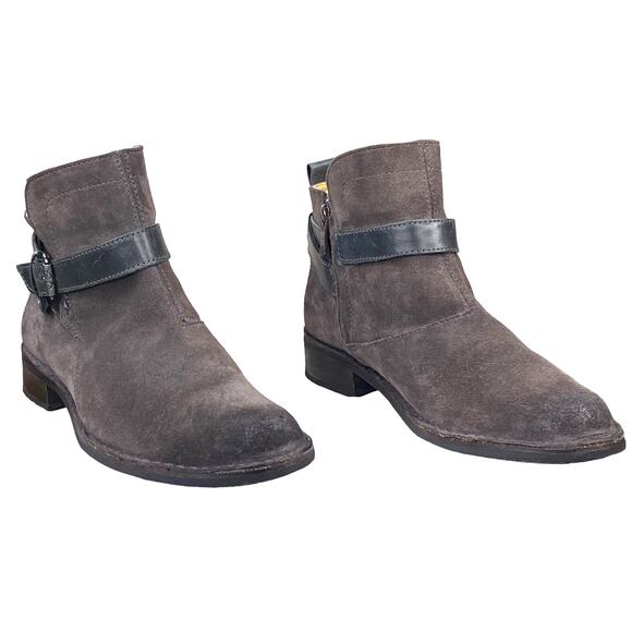 Bussola X Anthropologie Women's Sevilla Coal Suede Ankle Boot Size 38 US 7.5 - Picture 8 of 12